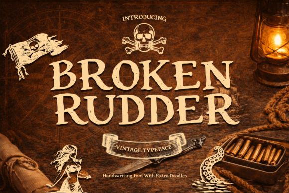 Broken Rudder: A Vintage Display Font for Editorial Storytelling